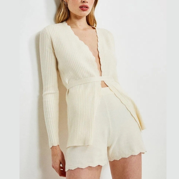 Karen Millen Rib Knit Corset Lounge Set - Picture 1 of 5